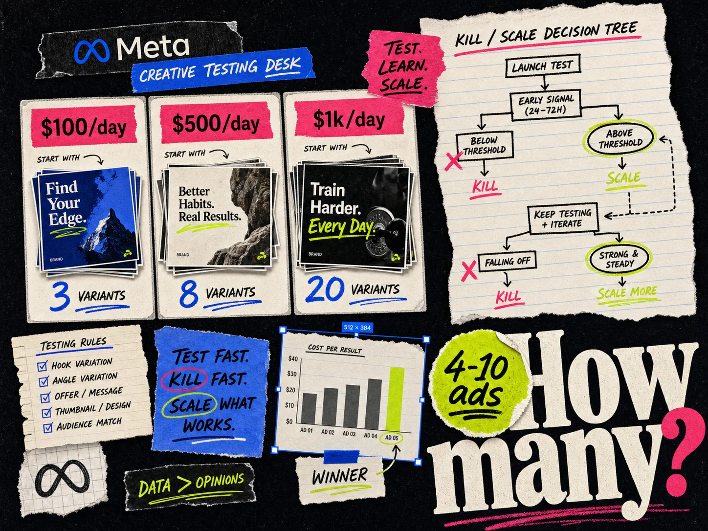 How many ad creatives should you test on Meta?